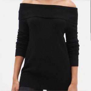 Gap Off Shoulder Soft True Black Sweater Medium